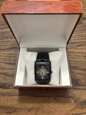 Armitron Black Stainless Steel Crystal Accent Watch | New Battery